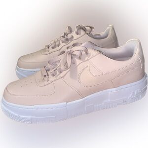 Nike Air Force 1 AF1 Pixel Beige Pink White, size 10.5 Women (size 8.5 Men)